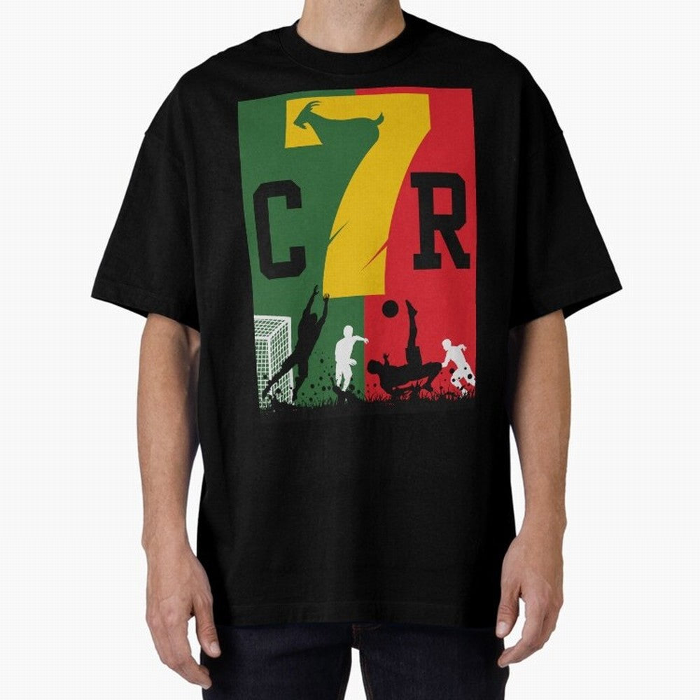 Portugal The Goat CR 7 World Cup 2026 Oversized T-Shirt Enjoy the Biggest Football Party of Global Football Passion for FIFA World Cup 2026, Featuring Mbappe and Neymar, Spain and Netherlands, Stadium Chants, National Pride, Trophy Dreams and