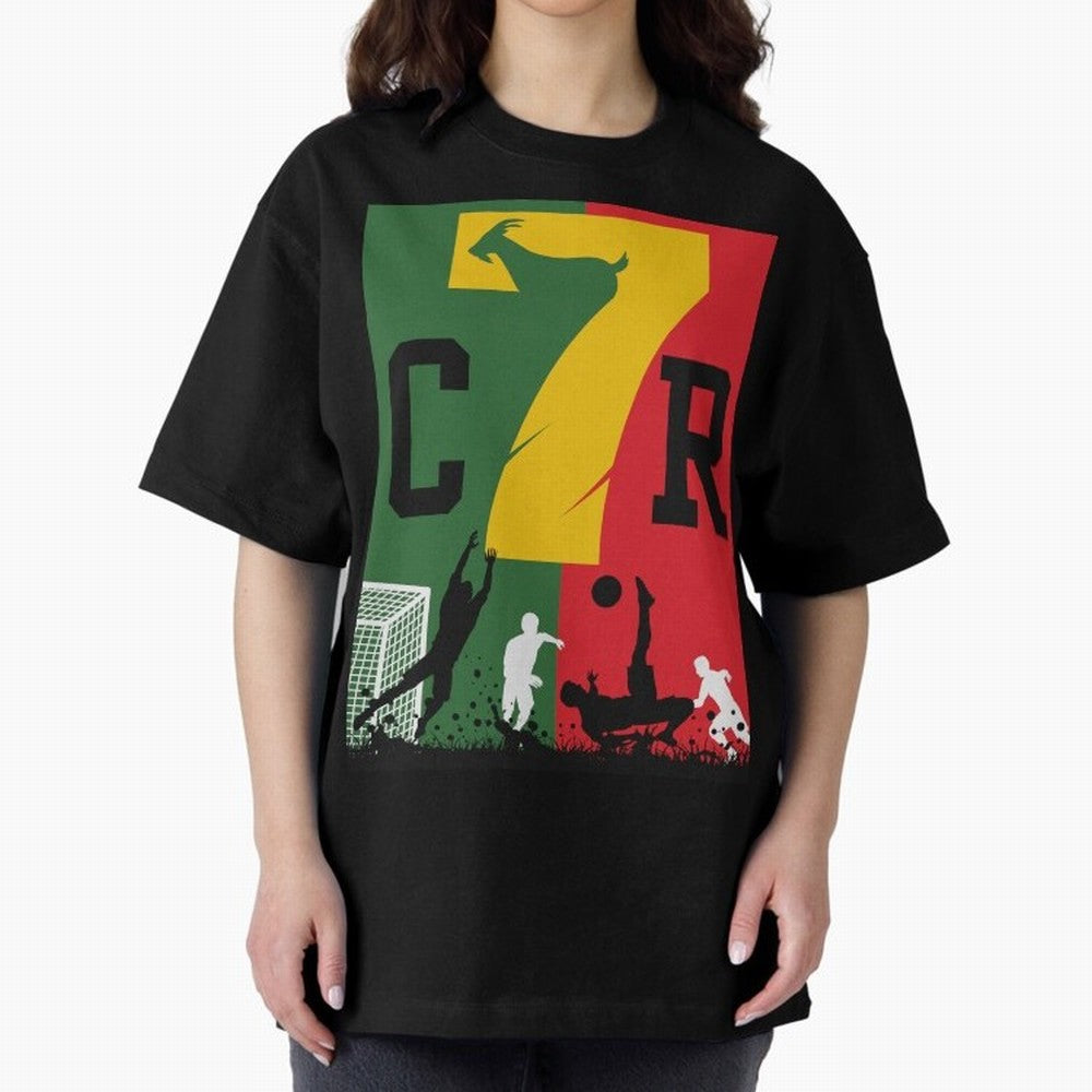 Portugal The Goat CR 7 World Cup 2026 Oversized T-Shirt Enjoy the Biggest Football Party of Global Football Passion for FIFA World Cup 2026, Featuring Mbappe and Neymar, Spain and Netherlands, Stadium Chants, National Pride, Trophy Dreams and