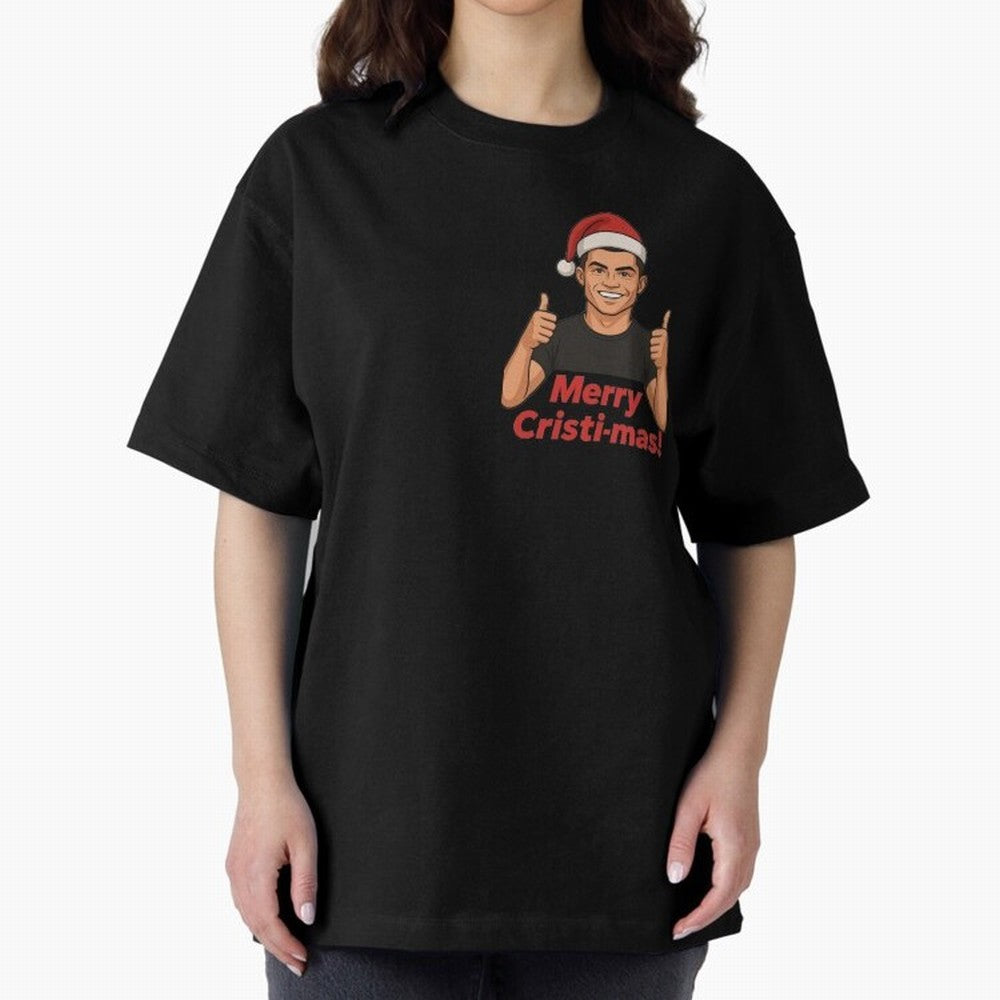 Merry Cristi-mas! CR7 Xmas holiday cheer Oversized T-Shirt Create Global Football Passion for FIFA World Cup 2026 USA Canada Mexico, Celebrating Haaland, France, Supporter Pride, Iconic Celebrations, Legendary Names and Global Match Day Energy;