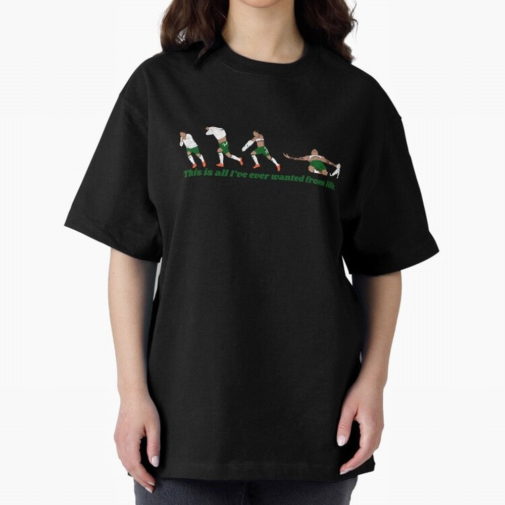 Troy Parrott Ireland Hat Trick Goal Celebration Minimalist Oversized T-Shirt Join Supporters Worldwide for FIFA World Cup 2026 Group Stage for Fans of Mbappe and Neymar and England, France and Netherlands, Bringing Champion Mindset, Group Stage