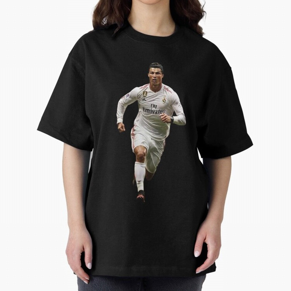 Cristiano Ronaldo runner Oversized T-Shirt Get Ready for Global Football Passion for FIFA World Cup 2026, Highlighting Cristiano Ronaldo, Haaland and CR7, England, Vintage Soccer Flavor, Modern Football Stars, National Flags and Final Night