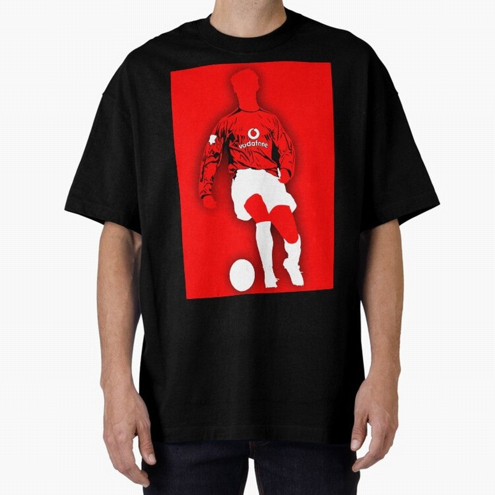 Cristiano Ronaldo Manchester United Silhouette ¨C Legendary Red Devil Artwork by GrizzlyGFX Oversized T-Shirt Upgrade Match Day Hype around FIFA World Cup 2026 Group Stage, Haaland, England, Retro Football Energy, Iconic Rivalries, Trophy Chase