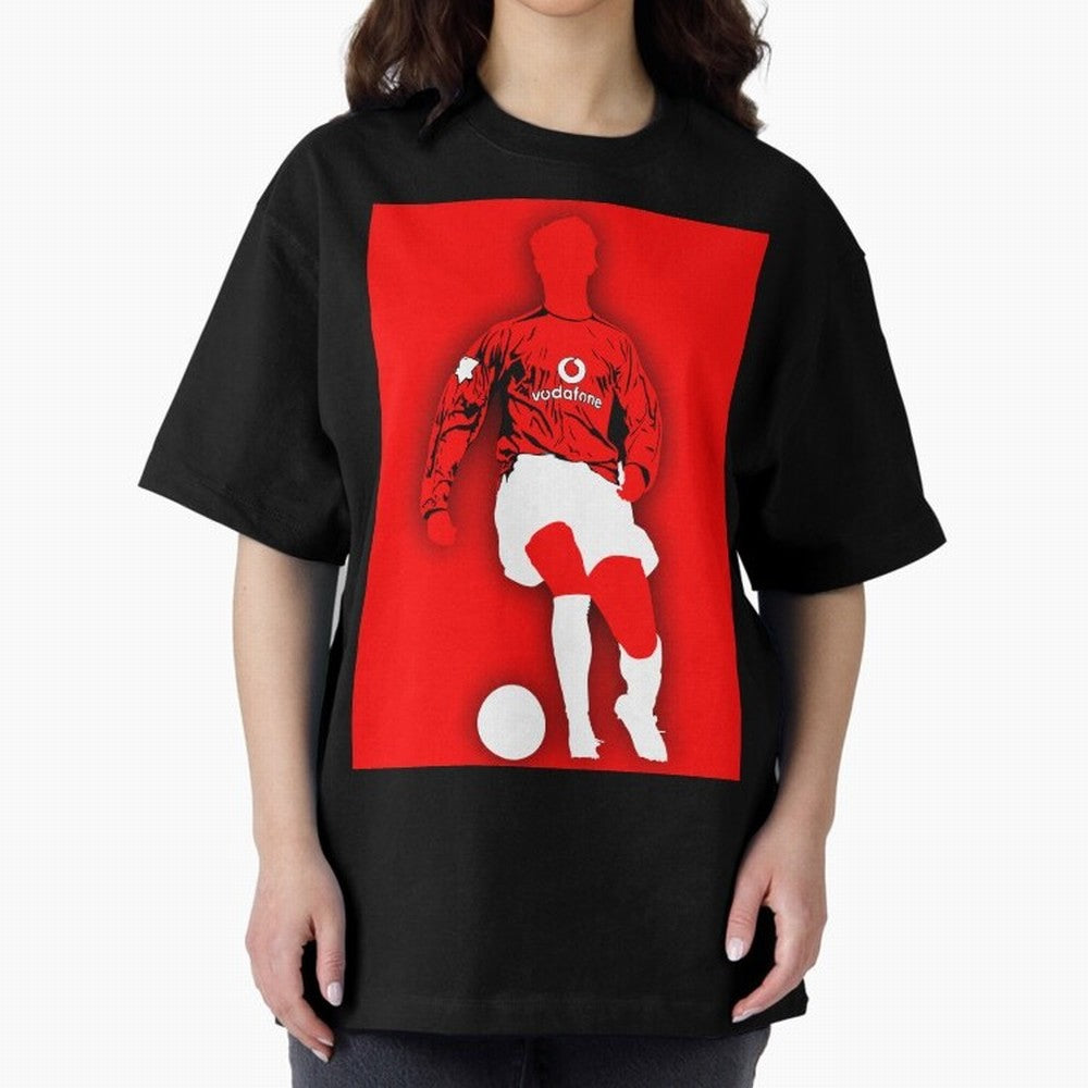 Cristiano Ronaldo Manchester United Silhouette ¨C Legendary Red Devil Artwork by GrizzlyGFX Oversized T-Shirt Upgrade Match Day Hype around FIFA World Cup 2026 Group Stage, Haaland, England, Retro Football Energy, Iconic Rivalries, Trophy Chase
