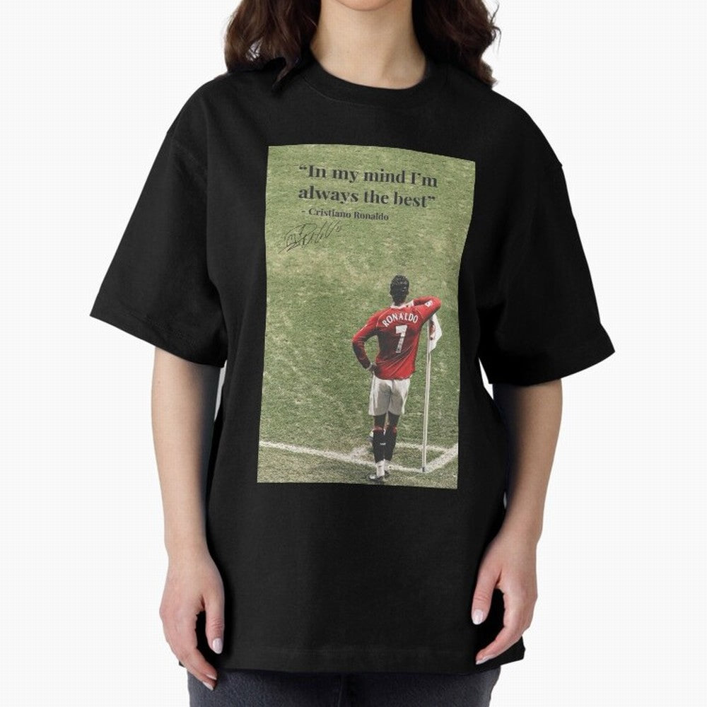 Cristiano Ronaldo Motivation Oversized T-Shirt Celebrate National Team Dreams in Match Day Hype around FIFA World Cup 2026 USA Canada Mexico, Messi, Neymar and Mbappe, Brazil, Tournament Hype, Historic Matchups, Family Viewing Parties and Global