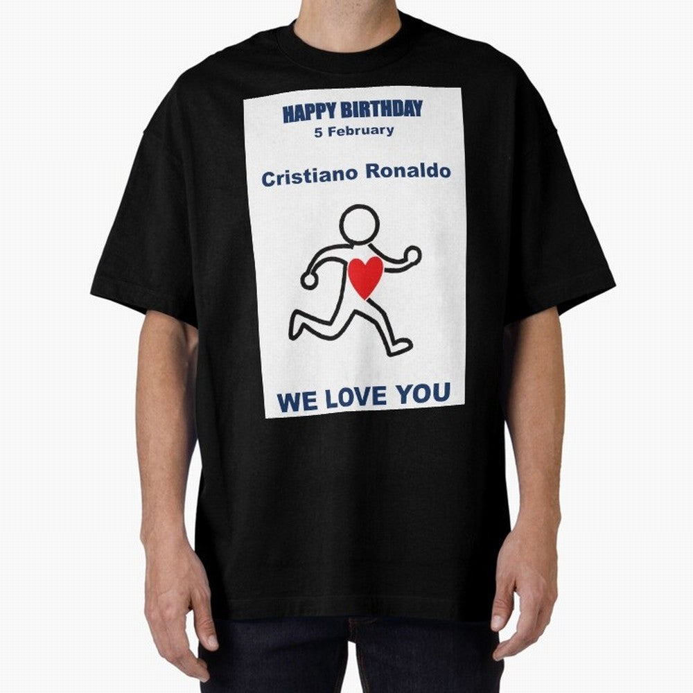 Tribute to Cristiano Ronaldo ¡ª 5 February Oversized T-Shirt Feel the Heartbeat of the FIFA World Cup 2026 Group Stage Journey through Neymar Highlights, Spain and Netherlands Pride, Soccer Culture, Superstar Moments, National Team Dreams and