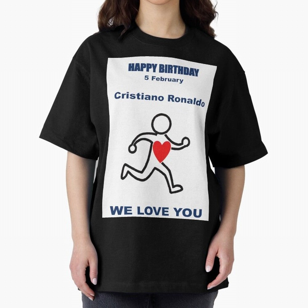 Tribute to Cristiano Ronaldo ¡ª 5 February Oversized T-Shirt Feel the Heartbeat of the FIFA World Cup 2026 Group Stage Journey through Neymar Highlights, Spain and Netherlands Pride, Soccer Culture, Superstar Moments, National Team Dreams and