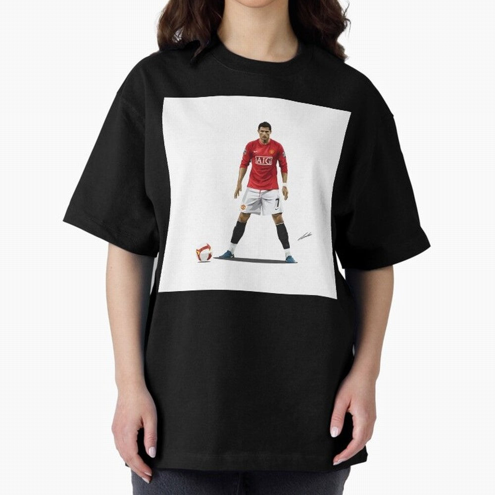 Cristiano Ronaldo CR7 Man Utd Oversized T-Shirt Cheer for Global Football Passion for FIFA World Cup 2026, Connected to CR7 and Messi, Argentina, Tournament Hype, Historic Matchups, Family Viewing Parties and Global Sports Pride; Created for Match