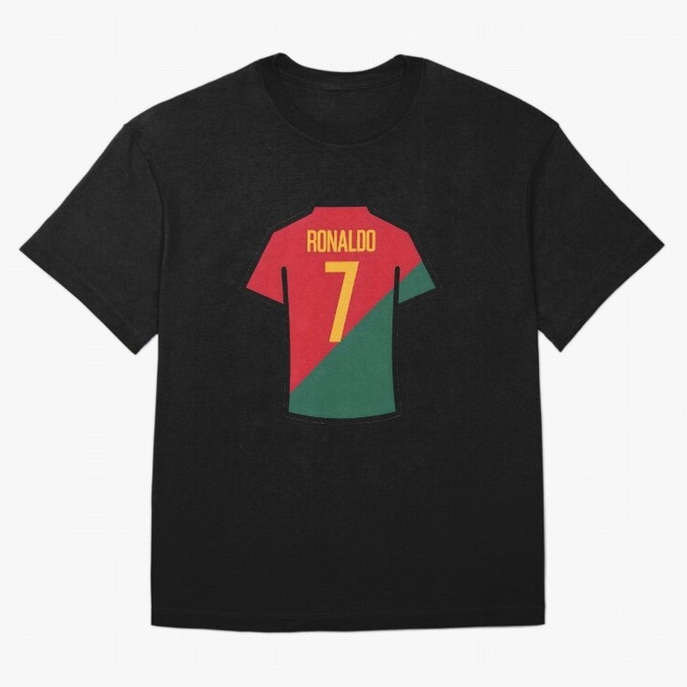 Ronaldo Portugal Jersey Oversized T-Shirt Support FIFA World Cup 2026 Group Stage Celebrating Messi and Cristiano Ronaldo, England and Germany Energy, Sports Nostalgia, International Competition, Famous Players and Unforgettable Victories; Perfect