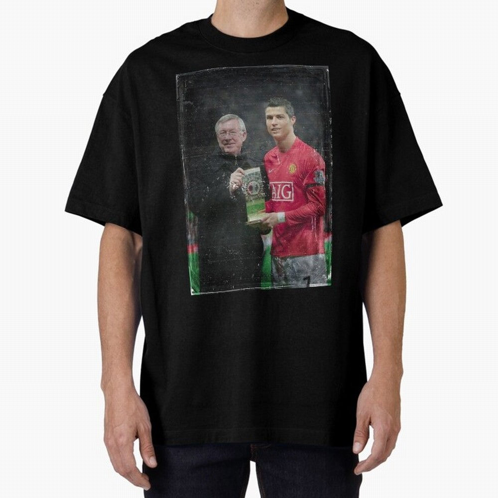 Cristiano Ronaldo and Sir Alex Ferguson Oversized T-Shirt Capture Global Football Passion for FIFA World Cup 2026 USA Canada Mexico, Capturing Neymar, Netherlands, Football Festival Excitement, Trophy Ambitions, Country Rivalries and Star Player