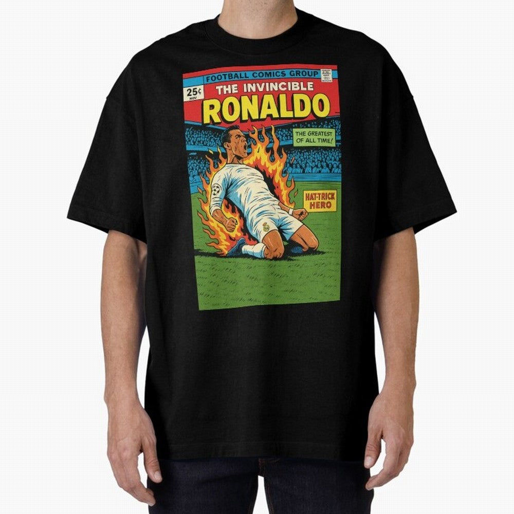 CR7 Comic Oversized T-Shirt Make the Season About the FIFA World Cup 2026 USA Canada Mexico Journey through Haaland and Mbappe Highlights, Portugal, Spain and Germany Pride, Worldwide Fan Energy, Dramatic Goals, Stadium Lights and Championship