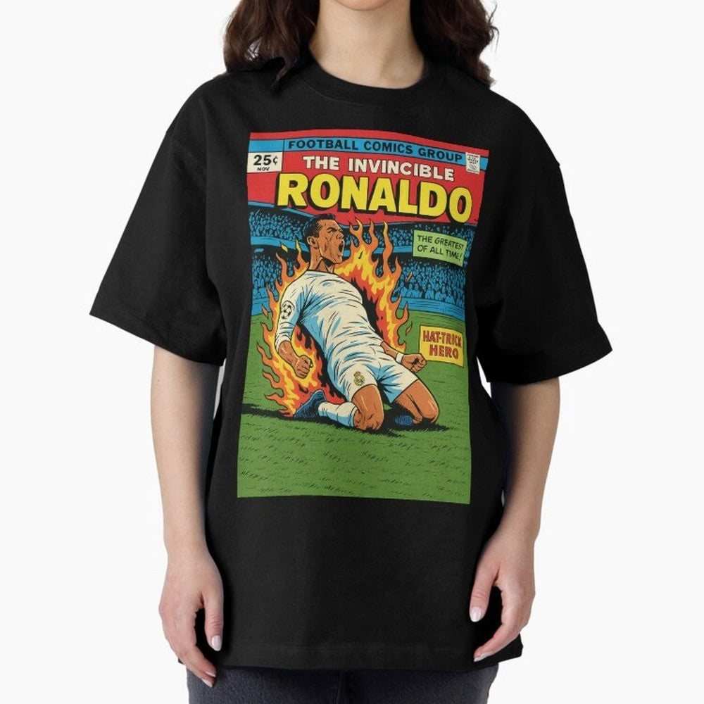CR7 Comic Oversized T-Shirt Make the Season About the FIFA World Cup 2026 USA Canada Mexico Journey through Haaland and Mbappe Highlights, Portugal, Spain and Germany Pride, Worldwide Fan Energy, Dramatic Goals, Stadium Lights and Championship