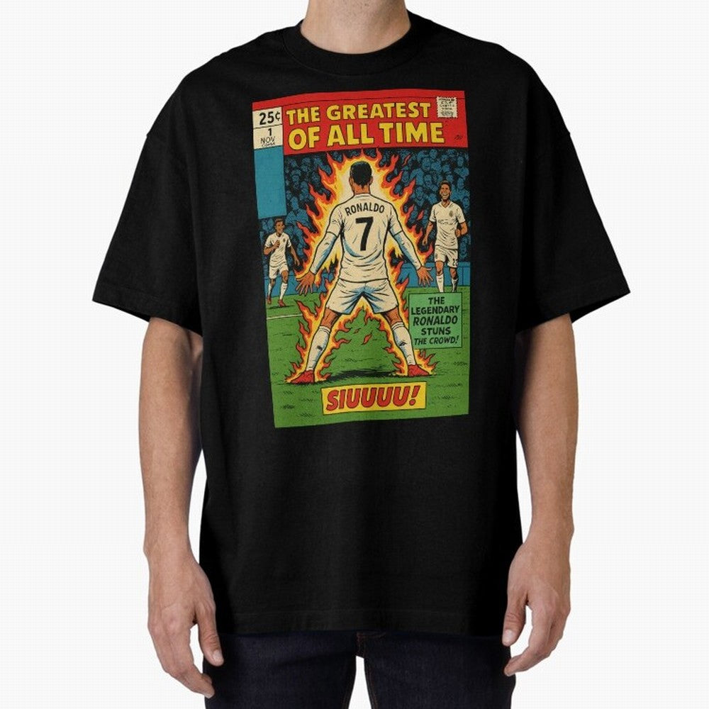 CR7 comic cover Oversized T-Shirt Show Support during FIFA World Cup 2026 USA Canada Mexico Built around Cristiano Ronaldo, Haaland and CR7, England and Germany Energy, Football Passion, Legendary Performances, Festival Vibes and Supporter