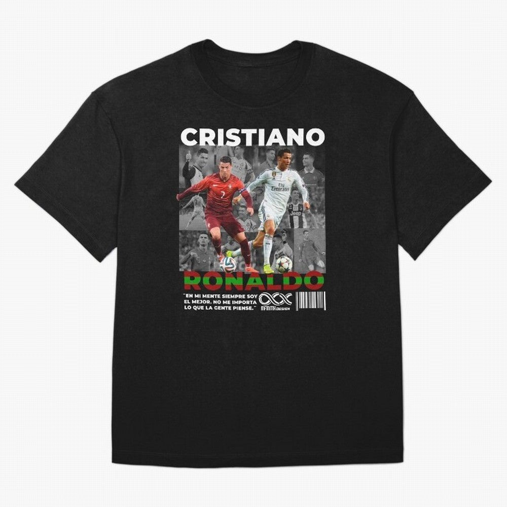 Cristiano Ronaldo Collage Oversized T-Shirt Represent FIFA World Cup 2026 Celebrating Mbappe, Brazil Energy, Classic Soccer Heritage, Championship Pressure, Fan Loyalty and International Pride; Perfect for Supporters Who Want Bold Football Energy,