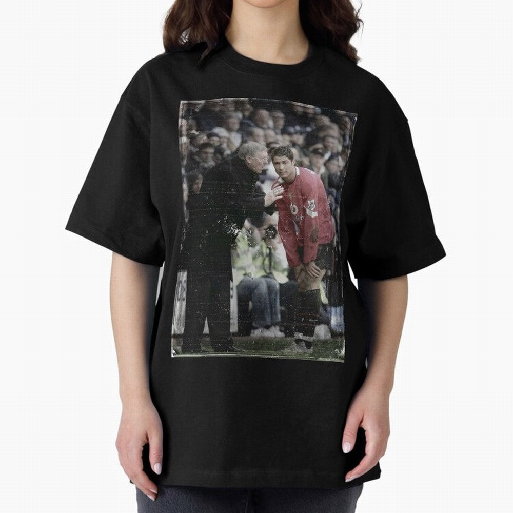 Sir Alex Ferguson and Cristiano Ronaldo Oversized T-Shirt Bring Stadium Energy to Match Day Hype around FIFA World Cup 2026 Group Stage, Messi, Neymar and Mbappe, Germany, Global Supporter Spirit, Legendary Goals, National Colors and Tournament