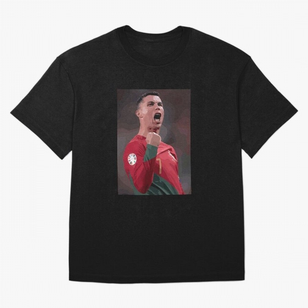 Cristiano Ronaldo Oversized T-Shirt Cheer for FIFA World Cup 2026 Group Stage for Fans of Haaland and England, France and Netherlands, Bringing Match Day Excitement, Supporter Culture, Golden Goals and Global Football Passion; Great for Watch