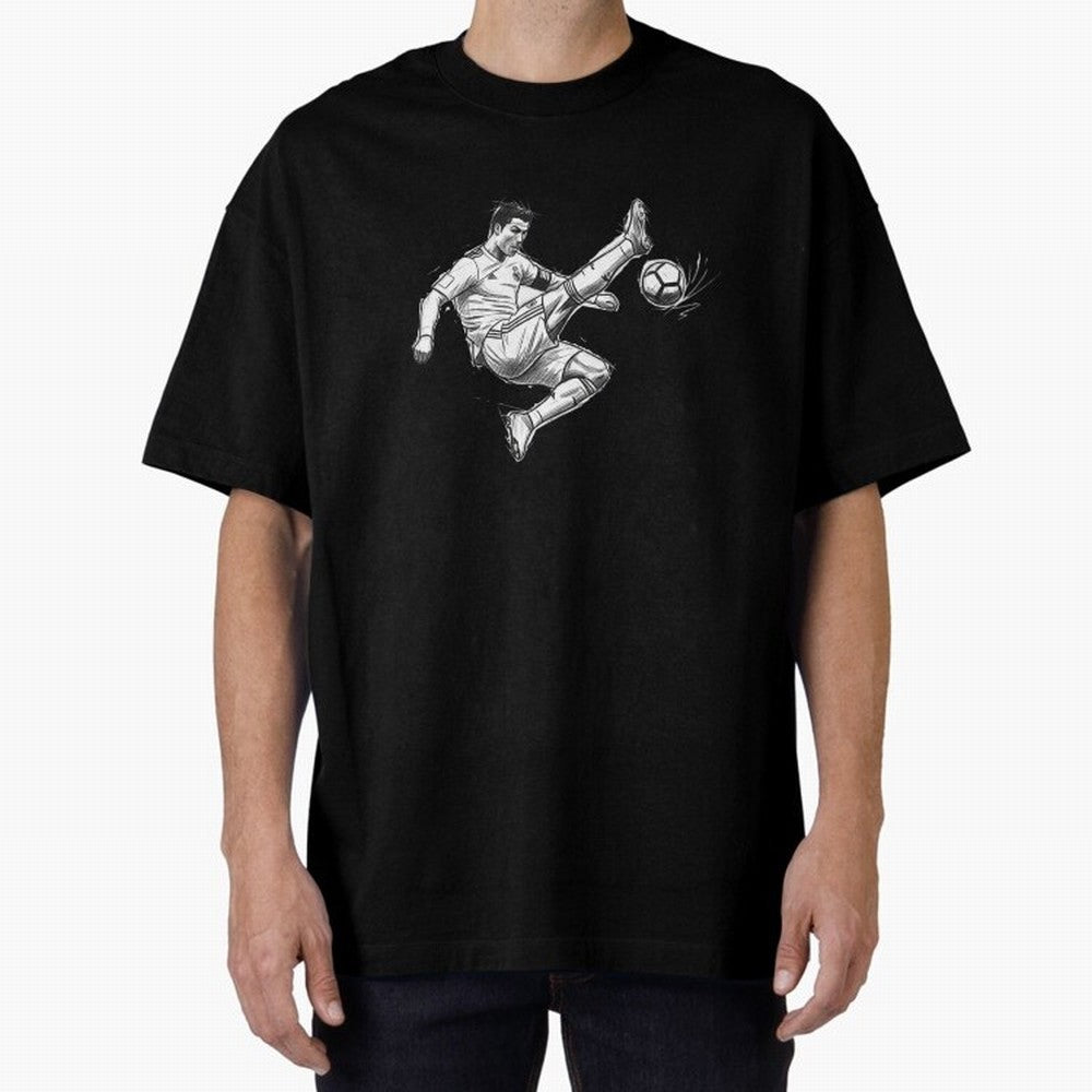 The King: Cristiano Ronaldo Oversized T-Shirt Feel the Trophy Chase of Global Football Passion for FIFA World Cup 2026 USA Canada Mexico, Driven by Cristiano Ronaldo, England and Germany, Supporter Pride, Iconic Celebrations, Legendary Names and