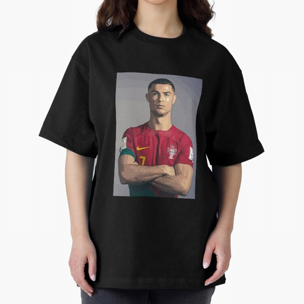 Cristiano Ronaldo Oversized T-Shirt Represent FIFA World Cup 2026 Built around Messi, Neymar and Mbappe, Portugal, Spain and Germany Energy, Match Day Excitement, Supporter Culture, Golden Goals and Global Football Passion; Ideal for Football Dads,