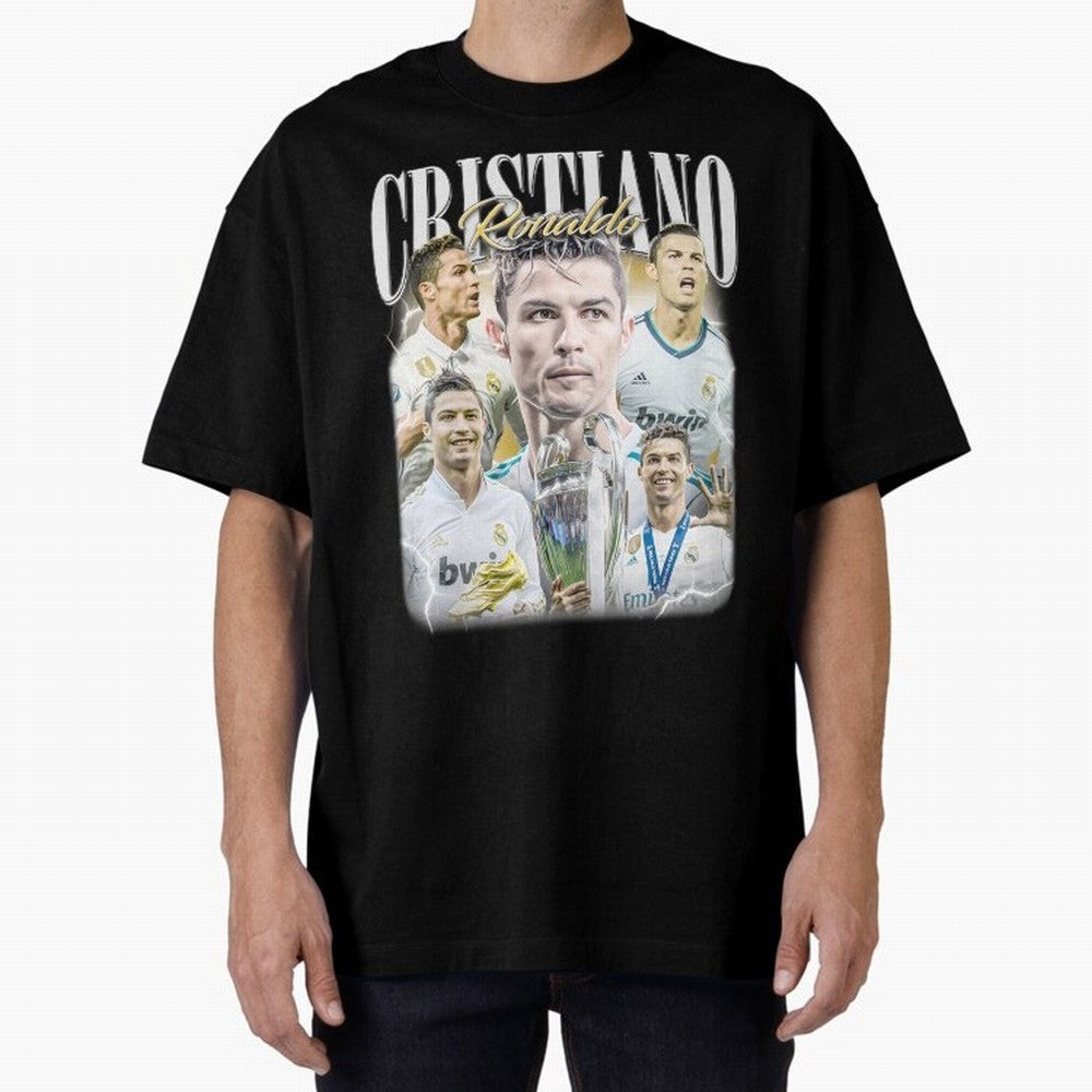 Cr7 Vintage Tribute: Soccer Legend Collage | Limited Edition Oversized T-Shirt Represent the FIFA World Cup 2026 Journey through Neymar, Haaland and Cristiano Ronaldo Highlights, Germany Pride, Match Day Excitement, Supporter Culture, Golden Goals