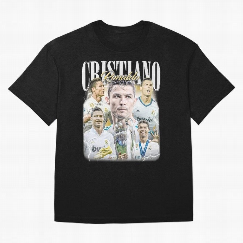 Cr7 Vintage Tribute: Soccer Legend Collage | Limited Edition Oversized T-Shirt Represent the FIFA World Cup 2026 Journey through Neymar, Haaland and Cristiano Ronaldo Highlights, Germany Pride, Match Day Excitement, Supporter Culture, Golden Goals