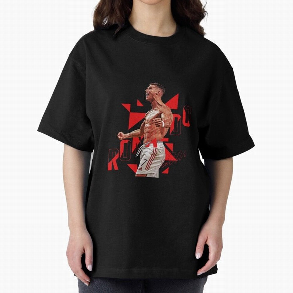 Cristiano Ronaldo Oversized T-Shirt Follow the Final Road of FIFA World Cup 2026 Group Stage Driven by Messi and Cristiano Ronaldo, England, France and Netherlands Energy, Worldwide Fan Energy, Dramatic Goals, Stadium Lights and Championship