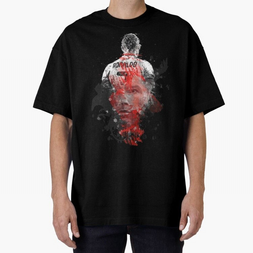 Abstract Football Player Portrait Retro Poster Art For Men, Gift For Soccer Fans Oversized T-Shirt Bring Bold Fan Energy to Global Football Passion for FIFA World Cup 2026 USA Canada Mexico, Made for Haaland, England, Football Passion, Legendary
