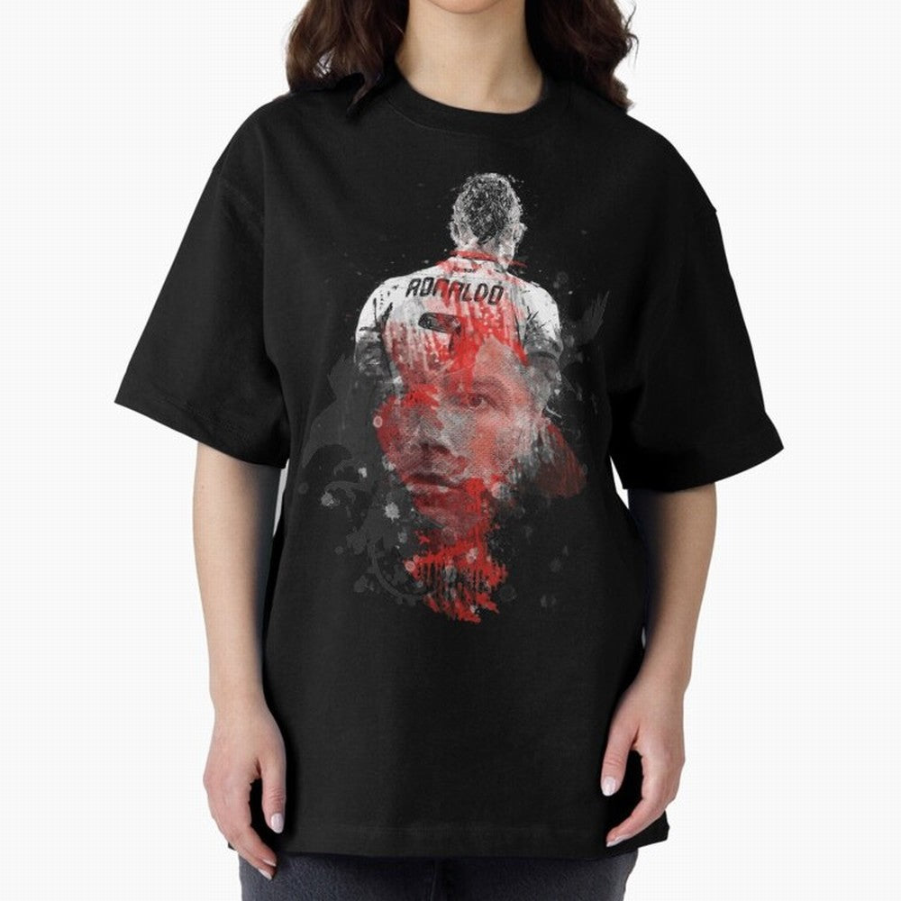 Abstract Football Player Portrait Retro Poster Art For Men, Gift For Soccer Fans Oversized T-Shirt Bring Bold Fan Energy to Global Football Passion for FIFA World Cup 2026 USA Canada Mexico, Made for Haaland, England, Football Passion, Legendary