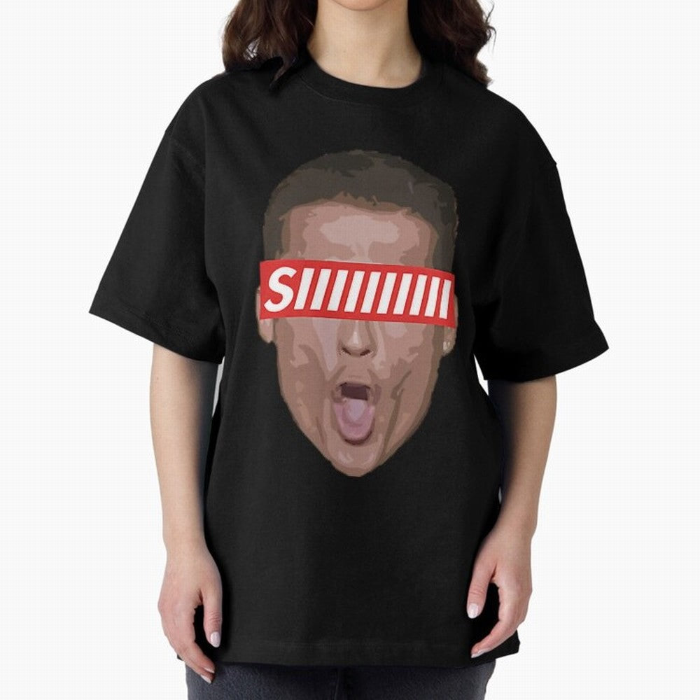 Funny Soccer Player Celebration Shout Illustration For Men, Gift For Football Fans Oversized T-Shirt Bring Stadium Energy to FIFA World Cup 2026 Spirit, Featuring Netherlands, Messi and Cristiano Ronaldo, Football Festival Excitement, Trophy