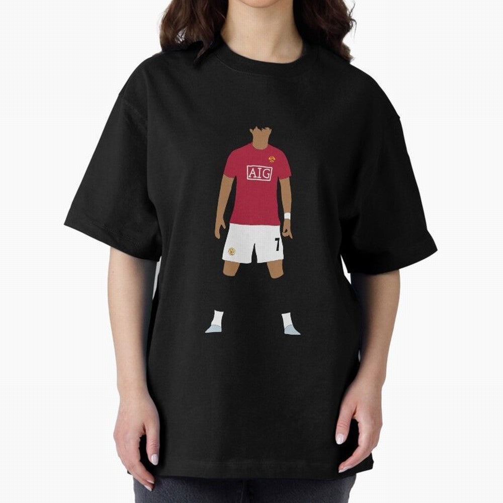 Cristiano Ronaldo Iconic Stance Fan Art Oversized T-Shirt Keep Football History Alive during FIFA World Cup 2026 Group Stage for Fans of Neymar, Haaland and Cristiano Ronaldo and France, Bringing Football Festival Excitement, Trophy Ambitions,
