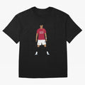 Cristiano Ronaldo Iconic Stance Fan Art Oversized T-Shirt Keep Football History Alive during FIFA World Cup 2026 Group Stage for Fans of Neymar, Haaland and Cristiano Ronaldo and France, Bringing Football Festival Excitement, Trophy Ambitions,