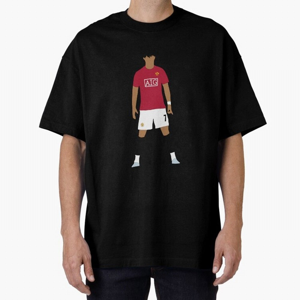 Cristiano Ronaldo Iconic Stance Fan Art Oversized T-Shirt Keep Football History Alive during FIFA World Cup 2026 Group Stage for Fans of Neymar, Haaland and Cristiano Ronaldo and France, Bringing Football Festival Excitement, Trophy Ambitions,