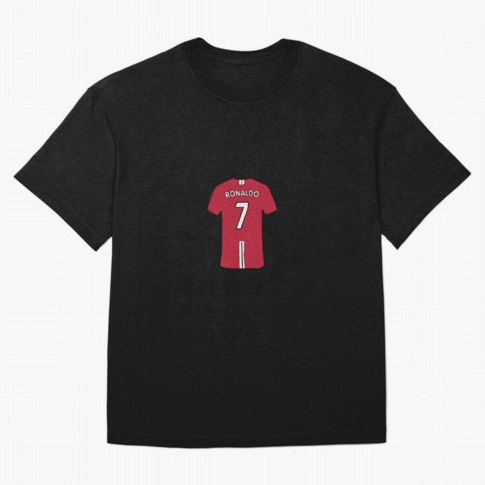 Cristiano Ronaldo Number 7 Jersey Illustration Oversized T-Shirt Bring Home Global Football Passion for FIFA World Cup 2026, Highlighting Messi and Cristiano Ronaldo, England, France and Netherlands, Championship Spirit, Famous Goals, Roaring