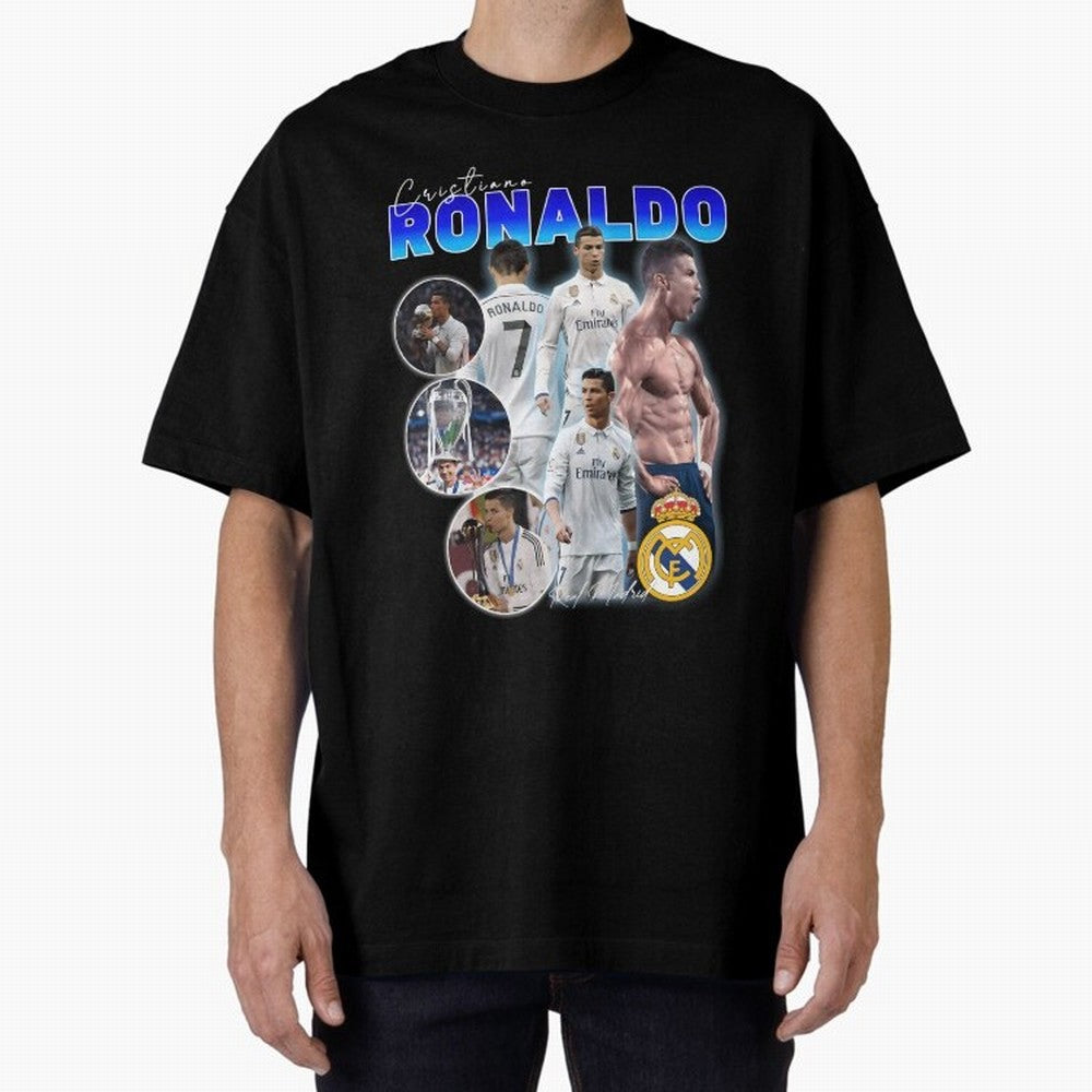 CR7 Real Madrid Poster ¨C For Football Fans and Gift For Ronaldo Supporters Oversized T-Shirt Experience the Global Stage of Global Football Passion for FIFA World Cup 2026 USA Canada Mexico, Capturing Neymar, Haaland and Cristiano Ronaldo,