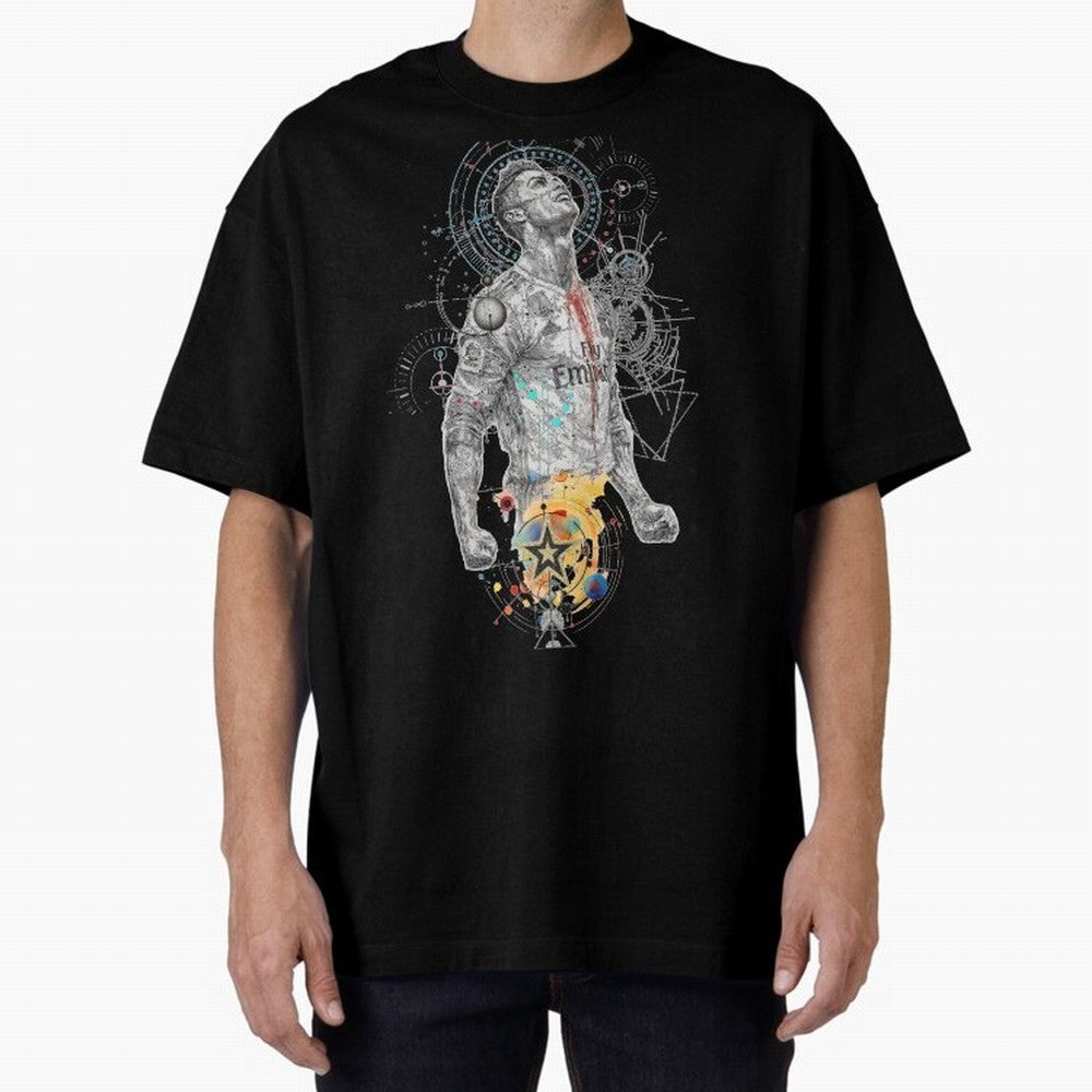 Cristiano Ronaldo Football Playmaker Oversized T-Shirt Capture Stadium Memories from FIFA World Cup 2026 for Fans of Messi, Neymar and Mbappe and Germany, Bringing Supporter Pride, Iconic Celebrations, Legendary Names and Global Match Day Energy;