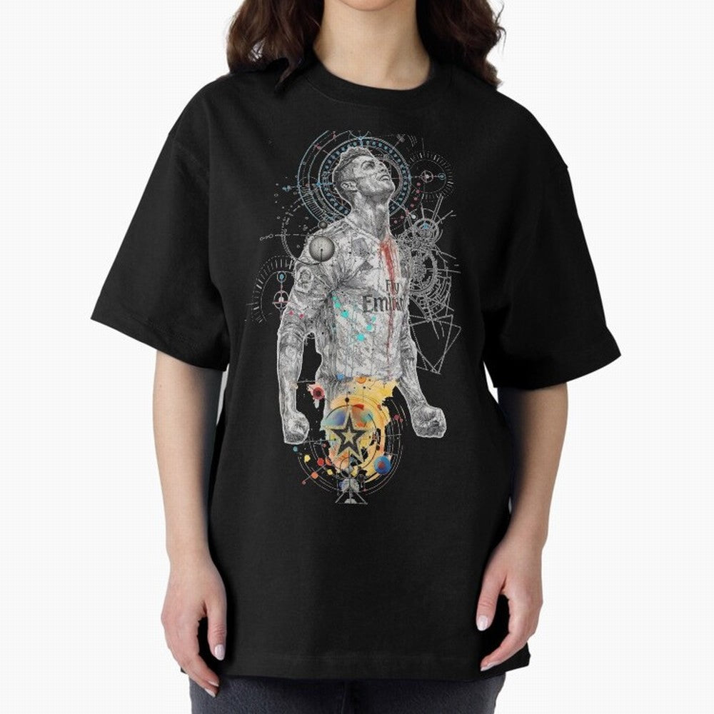Cristiano Ronaldo Football Playmaker Oversized T-Shirt Capture Stadium Memories from FIFA World Cup 2026 for Fans of Messi, Neymar and Mbappe and Germany, Bringing Supporter Pride, Iconic Celebrations, Legendary Names and Global Match Day Energy;