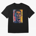 Cristiano Ronaldo illustration Oversized T-Shirt Follow the Final Road of Global Football Passion for FIFA World Cup 2026 Group Stage, Centered on Messi, Neymar and Mbappe, England and Germany, Sports Nostalgia, International Competition, Famous