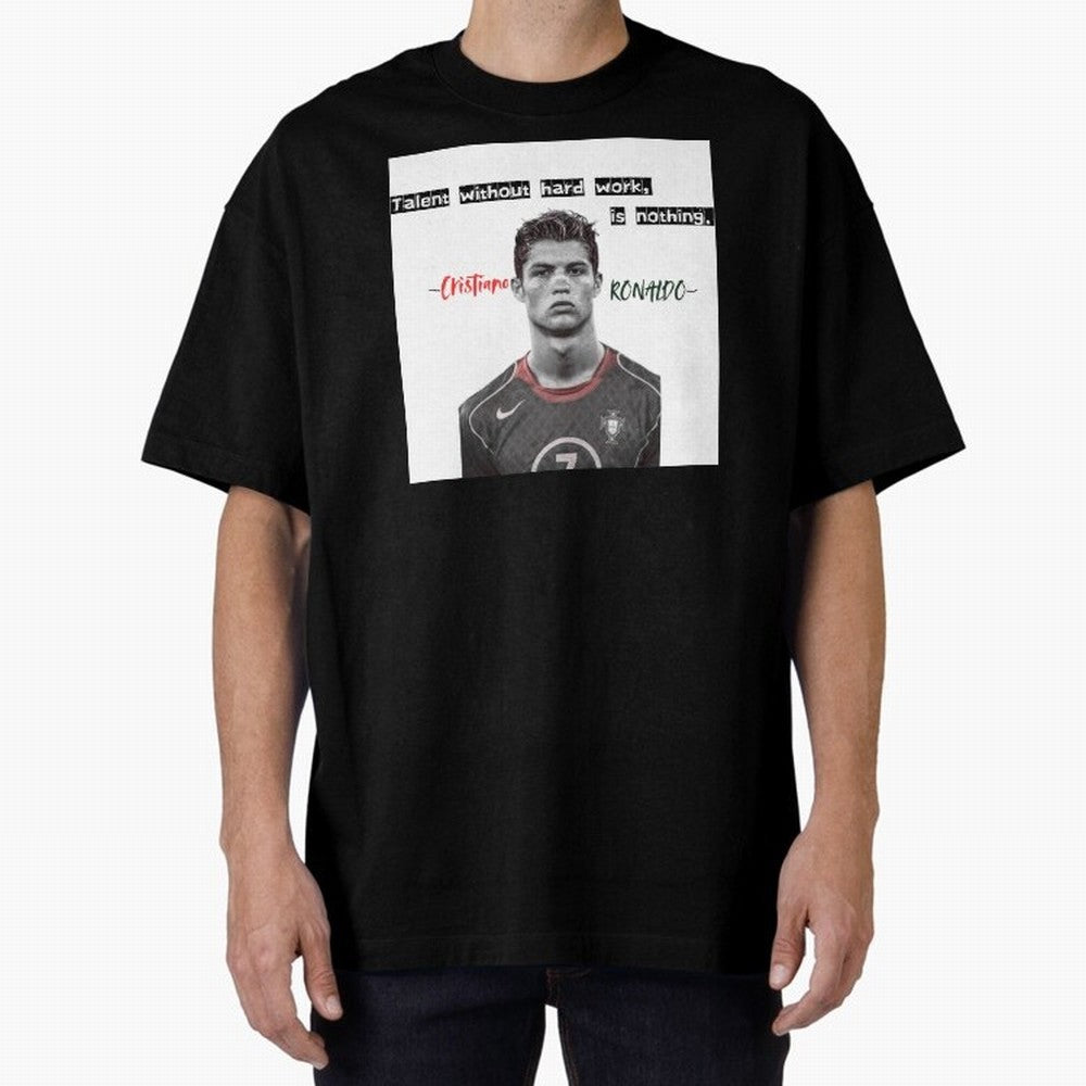 Cristiano Ronaldo - Dedication | NextLevel Motivation white Oversized T-Shirt Honor Champions and Dreams in FIFA World Cup 2026 Group Stage for Fans of CR7 and Messi and Argentina and Brazil, Bringing Classic Soccer Heritage, Championship Pressure,