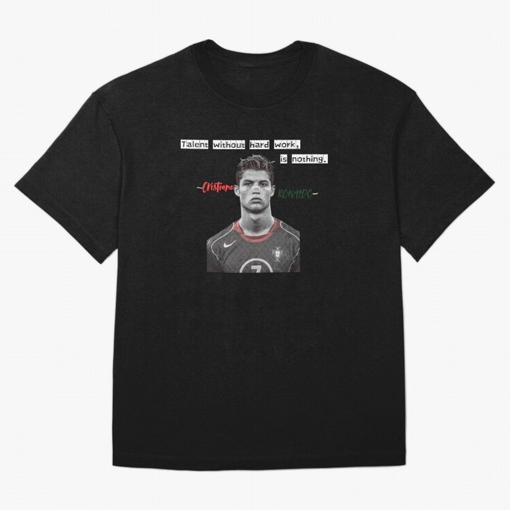 Cristiano Ronaldo - Dedication | NextLevel Motivation Oversized T-Shirt Show Fan Pride Across Match Day Hype around FIFA World Cup 2026, Mbappe and Neymar, Germany, Retro Football Energy, Iconic Rivalries, Trophy Chase Drama and Stadium Atmosphere;