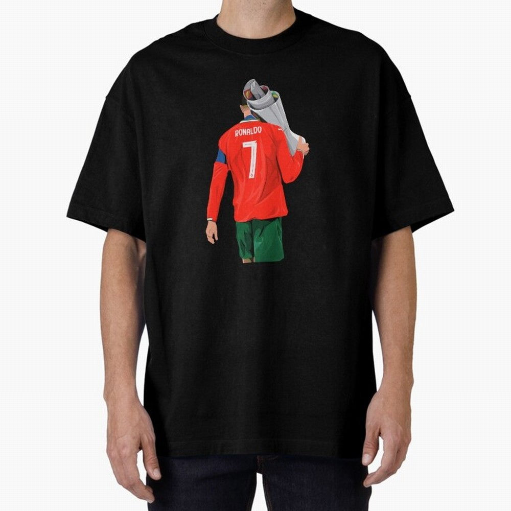 Cristiano Ronaldo Campion Oversized T-Shirt Show Fan Pride Across Match Day Hype around FIFA World Cup 2026 Group Stage, Messi and Cristiano Ronaldo, Spain and Netherlands, Sports Nostalgia, International Competition, Famous Players and