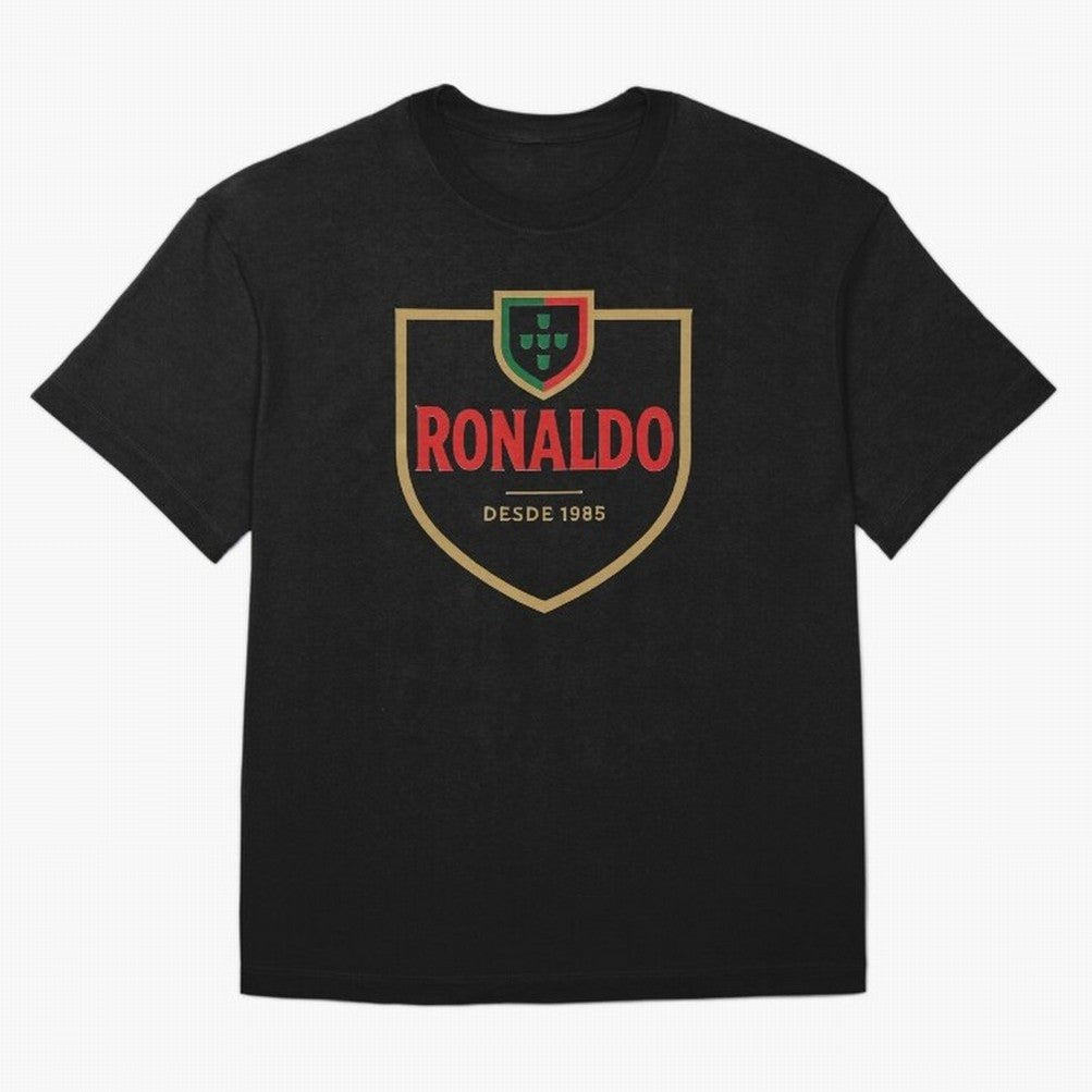 Ronaldo Emblem Sticker ¨C Gold Crest Parody Design Oversized T-Shirt Showcase FIFA World Cup 2026 Spirit, Capturing England and Germany, Messi and Cristiano Ronaldo, Supporter Pride, Iconic Celebrations, Legendary Names and Global Match Day Energy;