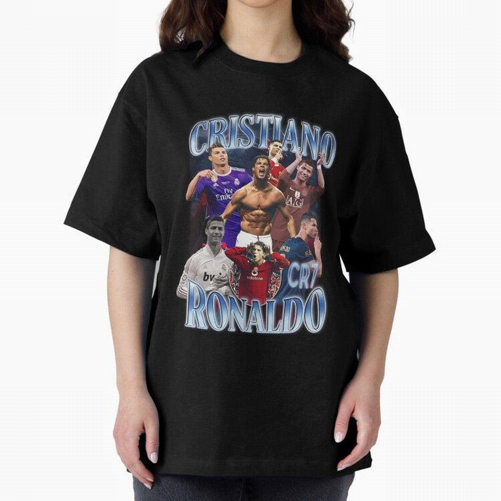 CR7 Oversized T-Shirt Elevate Match Day Hype around FIFA World Cup 2026 Group Stage, Haaland, Argentina and Brazil, Stadium Memories, Football Loyalty, International Chants and Championship Tradition; Great for Watch Parties, Sports Bars, Family