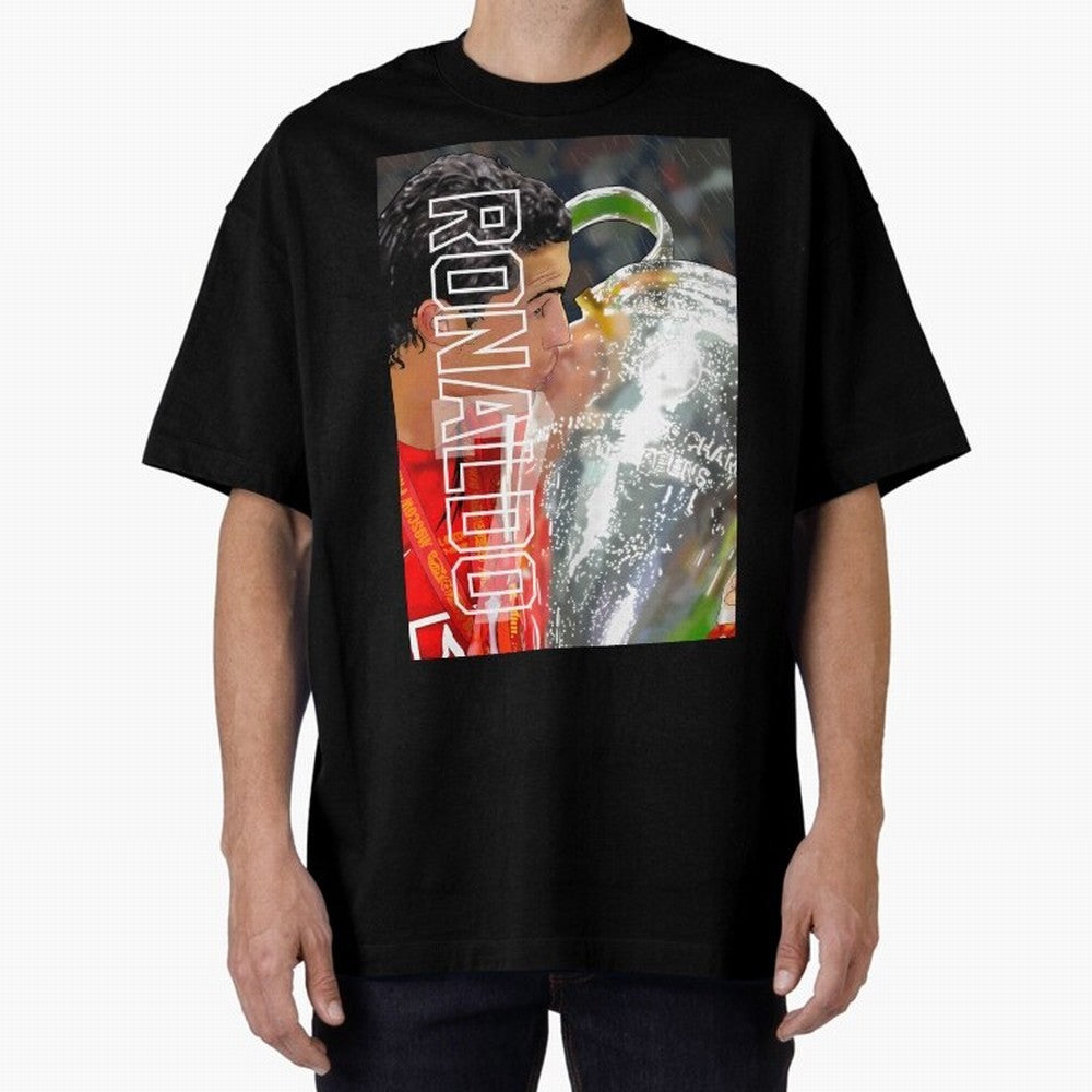 Cristiano Ronaldo ¨C 2008 Manchester United Champions League Glory Artwork by GrizzlyGFX Oversized T-Shirt Bring a Champion Mindset to FIFA World Cup 2026 for Fans of Cristiano Ronaldo, Haaland and CR7 and Spain and Netherlands, Bringing Sports