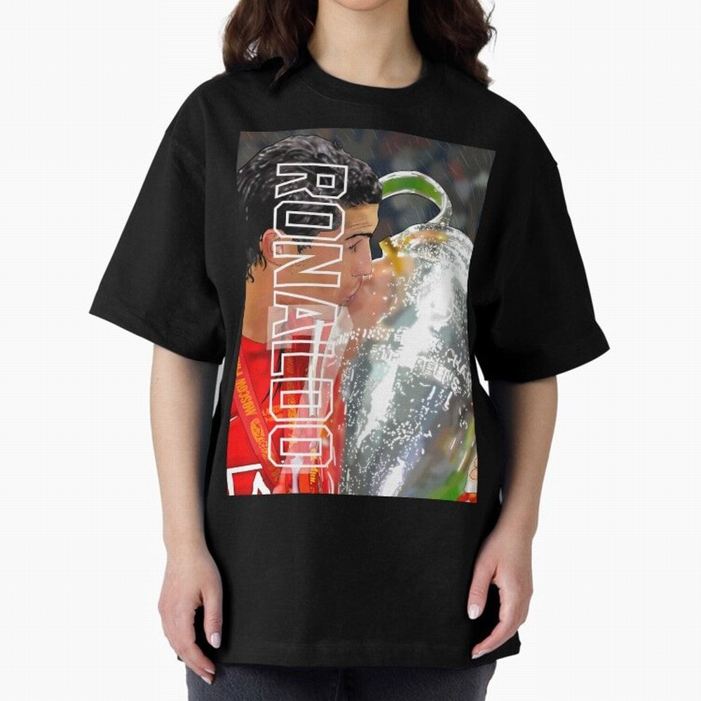 Cristiano Ronaldo ¨C 2008 Manchester United Champions League Glory Artwork by GrizzlyGFX Oversized T-Shirt Bring a Champion Mindset to FIFA World Cup 2026 for Fans of Cristiano Ronaldo, Haaland and CR7 and Spain and Netherlands, Bringing Sports