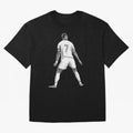 Cristiano Ronaldo Black and White Version Oversized T-Shirt Show Match Day Excitement for Match Day Hype around FIFA World Cup 2026 Group Stage, Messi, Neymar and Mbappe, Brazil, Portugal and Argentina, Sports Nostalgia, International Competition,