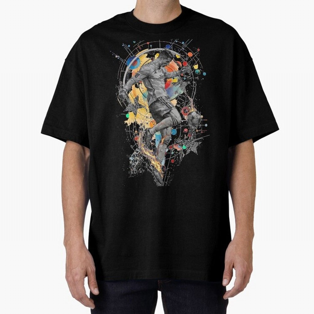 Cristiano Ronaldo Football Playmaker Oversized T-Shirt Relive Legendary Nights from FIFA World Cup 2026 for Fans of Haaland and Mbappe and Argentina, France and Brazil, Bringing Championship Spirit, Famous Goals, Roaring Crowds and International