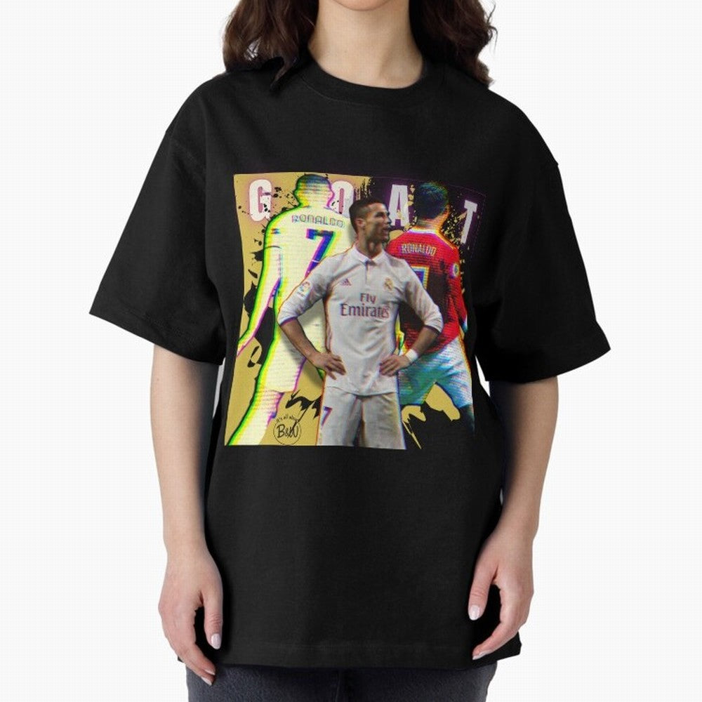 Cristiano Ronaldo ¨C The GOAT Era Tribute Oversized T-Shirt Represent the FIFA World Cup 2026 Group Stage Journey through Haaland and Mbappe Highlights, Germany Pride, Stadium Memories, Football Loyalty, International Chants and Championship