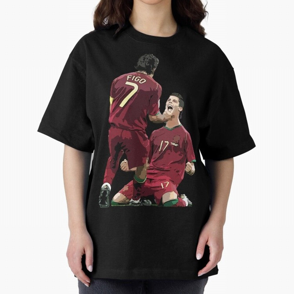 Luis Figo & Cristiano Ronaldo Oversized T-Shirt Feel FIFA World Cup 2026 USA Canada Mexico Inspired by Neymar, Netherlands Energy, Football Passion, Legendary Performances, Festival Vibes and Supporter Community; Great for Supporters Who Love