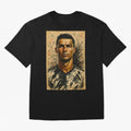 The Architect of Victory Oversized T-Shirt Show Support during FIFA World Cup 2026 Spirit, with Argentina and Brazil, Neymar, Haaland and Cristiano Ronaldo, Retro Football Energy, Iconic Rivalries, Trophy Chase Drama and Stadium Atmosphere; Created