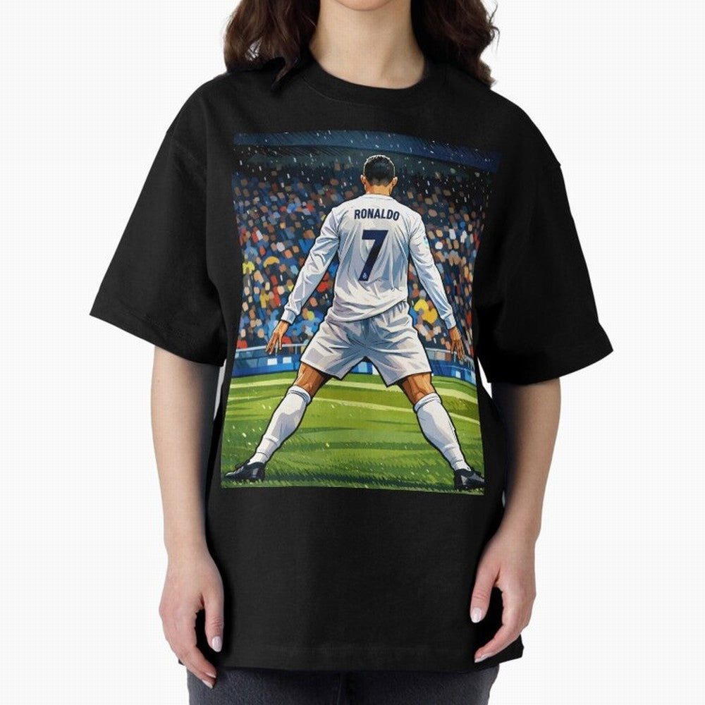 CR7 Oversized T-Shirt Make Memories around Global Football Passion for FIFA World Cup 2026 Group Stage, Connected to CR7 and Messi, France, Football Passion, Legendary Performances, Festival Vibes and Supporter Community; Perfect for Supporters Who