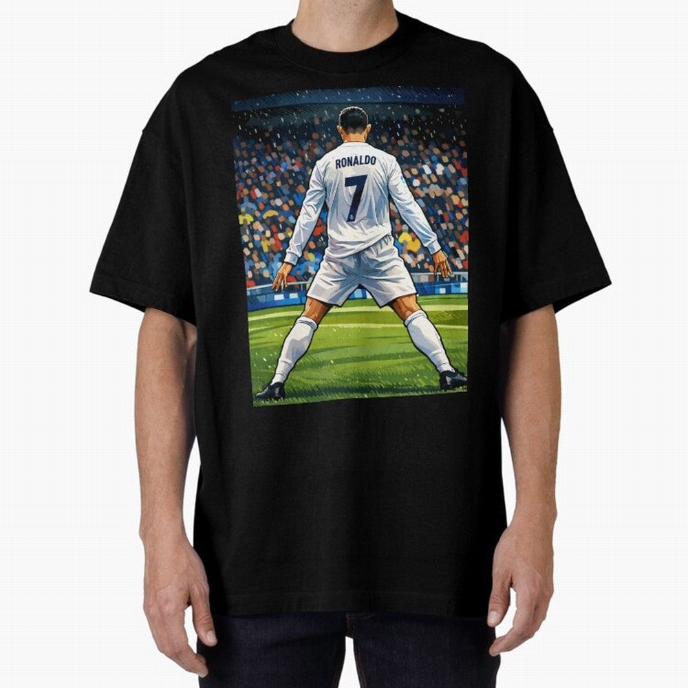 CR7 Oversized T-Shirt Make Memories around Global Football Passion for FIFA World Cup 2026 Group Stage, Connected to CR7 and Messi, France, Football Passion, Legendary Performances, Festival Vibes and Supporter Community; Perfect for Supporters Who