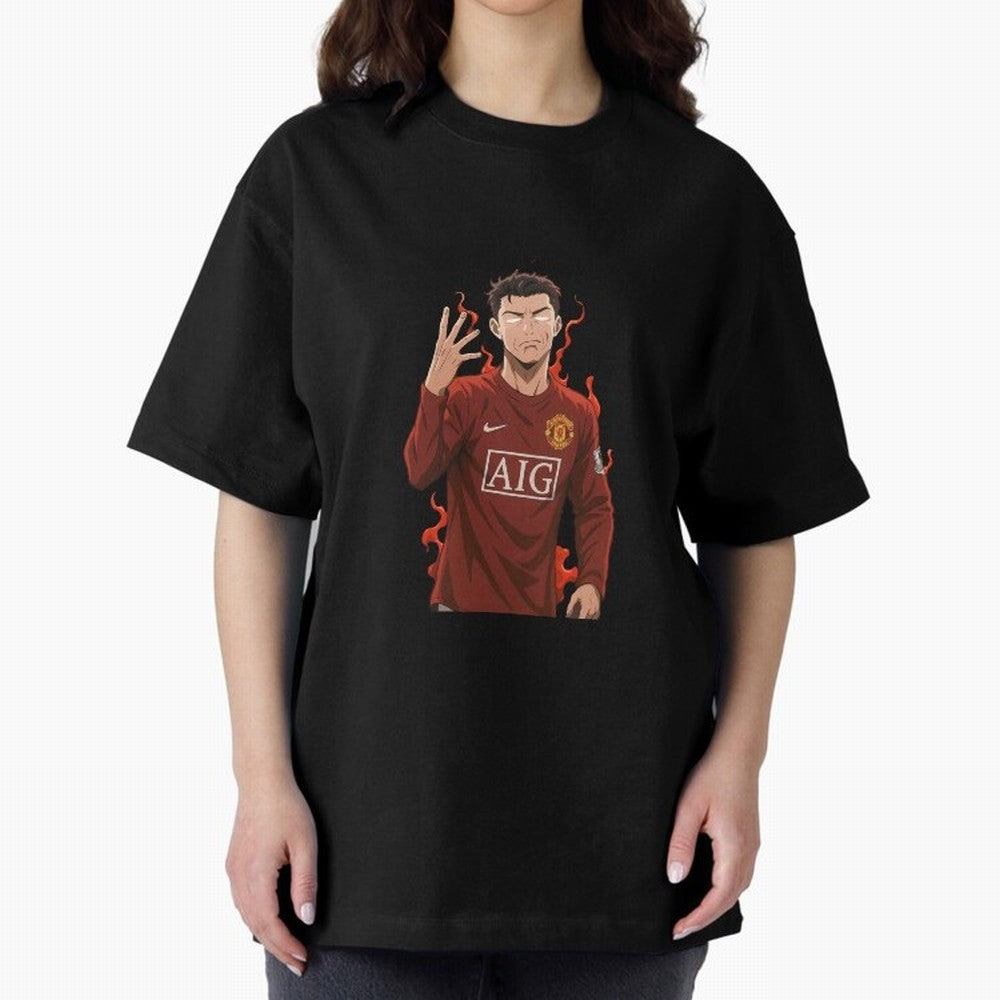 Cristiano Ronaldo Anime Art ¨C Blue Lock Inspired Football Legend Oversized T-Shirt Represent Football Lovers during FIFA World Cup 2026 Group Stage Featuring Cristiano Ronaldo, Argentina, France and Brazil Energy, Football History, Final Match
